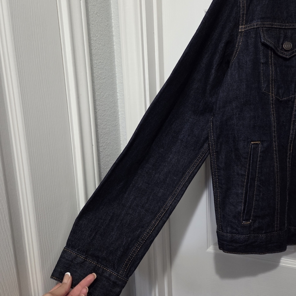 Gap Denim Icon Mens Dark Indigo Wash 100% Cotton Jacket Size Medium Casual - Picture 8 of 14